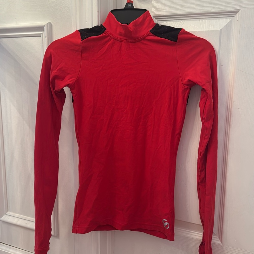 Chique Sport red figure skating/athletic top.